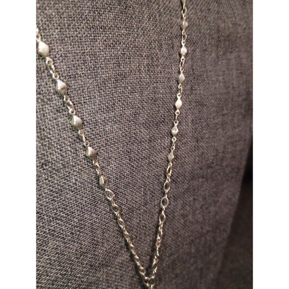 Long Silvertone Chain with Reversible Pendant 30" - Picture 4 of 4